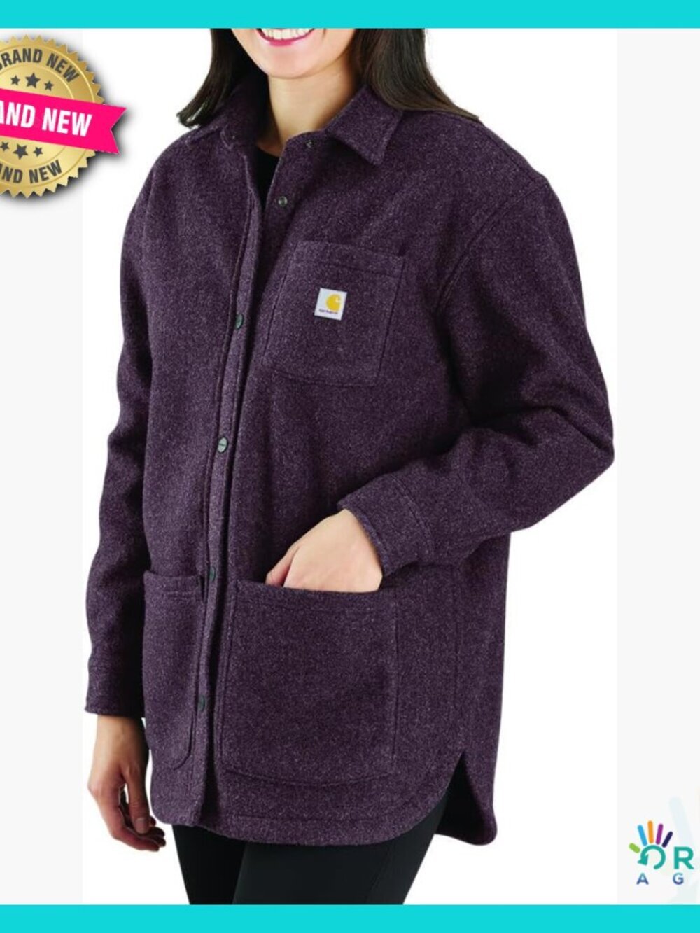 Loose Fit Fleece Shirt Jac Collared Long Sleeve Classic Oversized Chic Layering